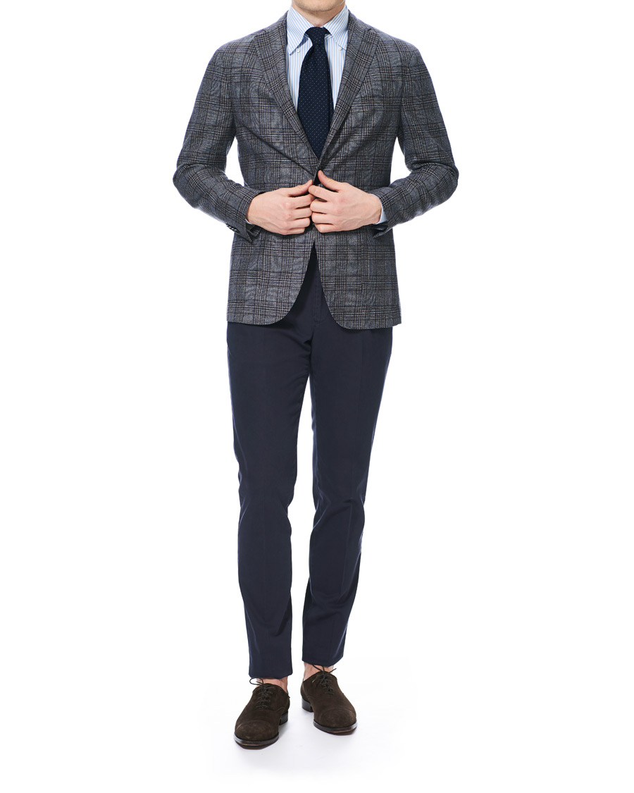 Herr | Skjortor | Mazzarelli | Soft Oxford Button Down Striped Shirt Light Blue