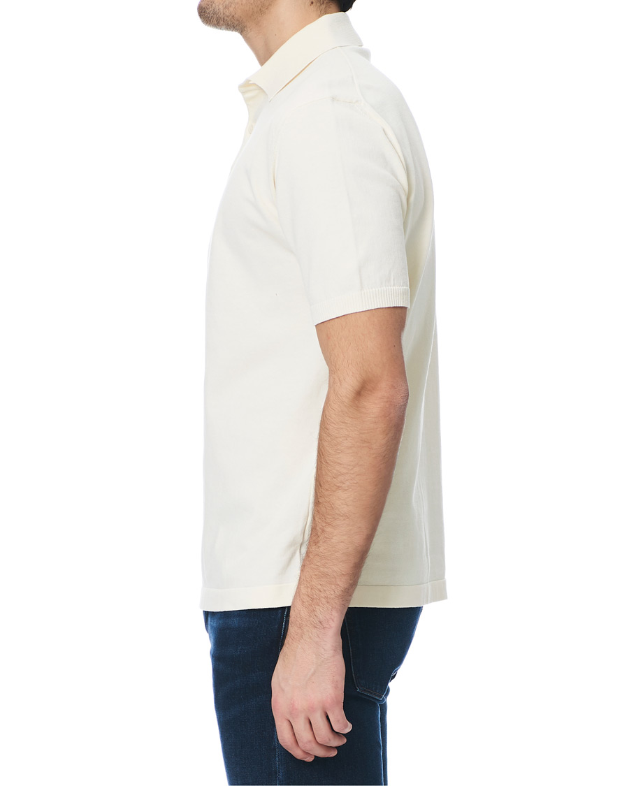 Herr | Pikéer | Andersen-Andersen | Organic Cotton Short Sleeve Polo Off White