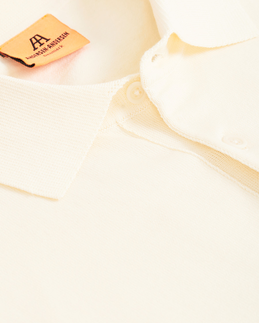 Herr | Pikéer | Andersen-Andersen | Organic Cotton Short Sleeve Polo Off White