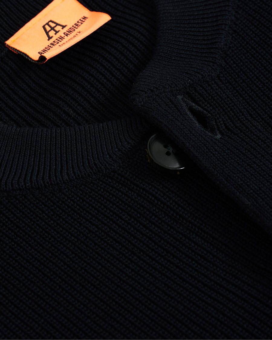 Herr | Tröjor | Andersen-Andersen | Organic Cotton Skipper Jacket Navy Blue