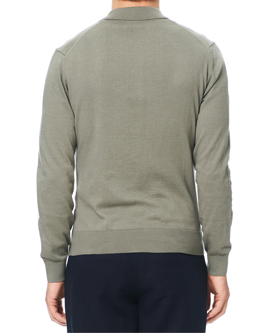 Herr | Tröjor | A.P.C. | Aymar Cotton Cashmere Knitted Polo Kaki Clair