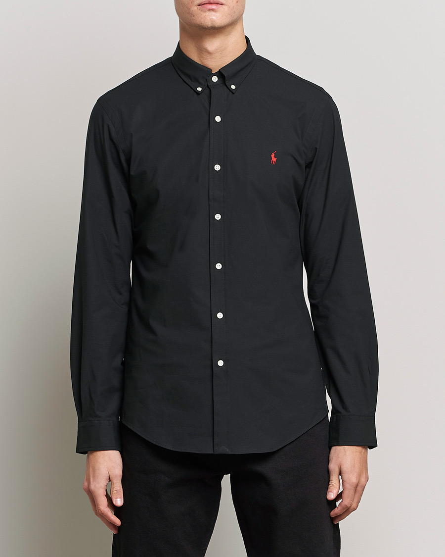 Herr | Casualskjortor | Polo Ralph Lauren | Slim Fit Shirt Poplin Polo Black