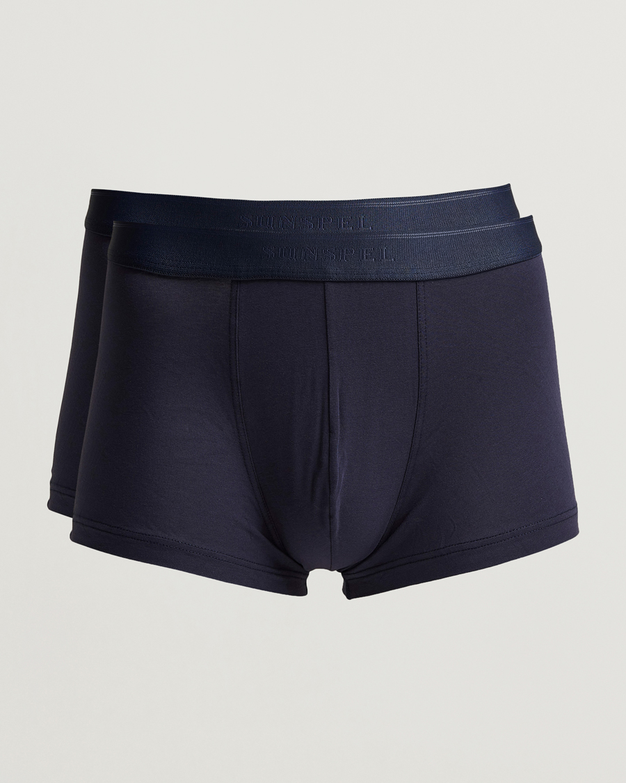 Herr | Underkläder | Sunspel | 2-Pack Cotton Stretch Trunk Navy