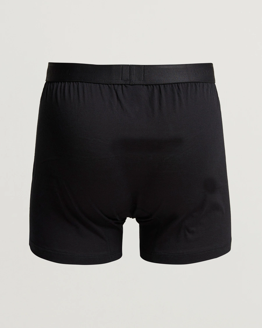 Herr | Boxershorts | Sunspel | Superfine Two Button Cotton Black