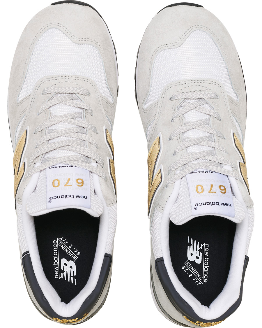 Herr | New Balance Made in England 670 Sneaker White/Gold | New Balance | Made in England 670 Sneaker White/Gold