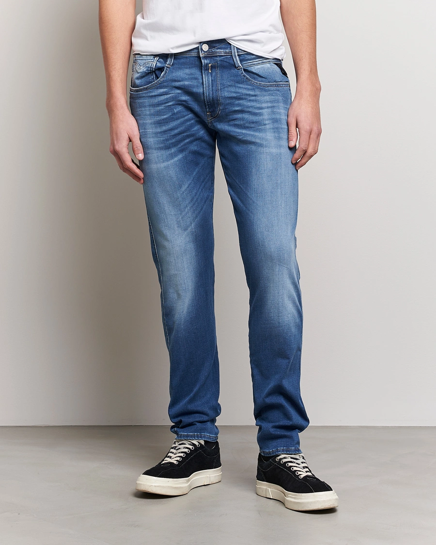 Herr | Slim fit | Replay | Anbass Hyperflex Bio Jeans  Medium Blue