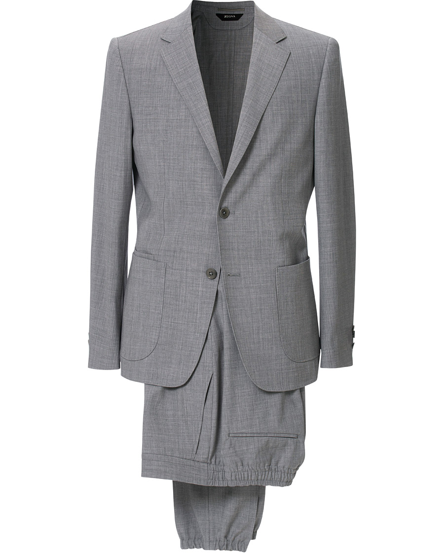 Herr | Kostymer | Z Zegna | Techmerino Washable Wool Suit Light Grey