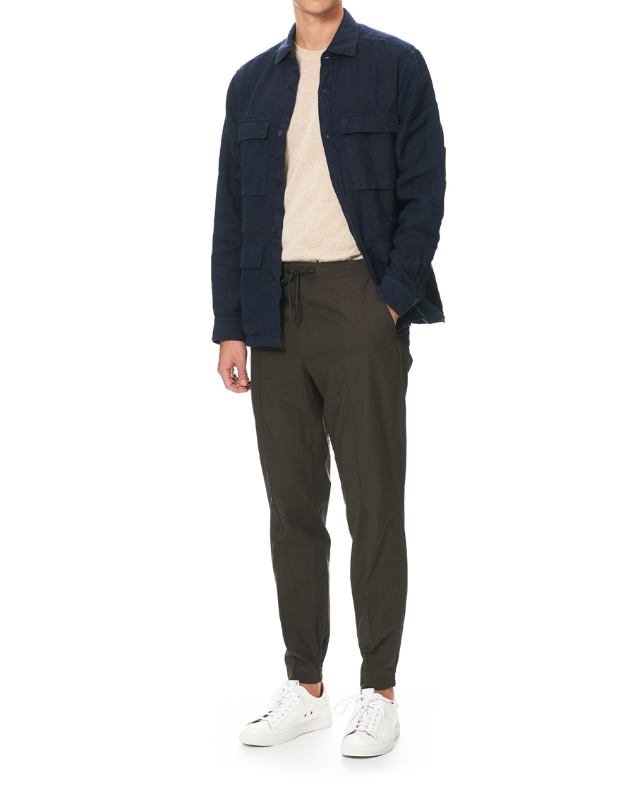 Herr | Jackor | Z Zegna | Sahariana Linen Overshirt Navy