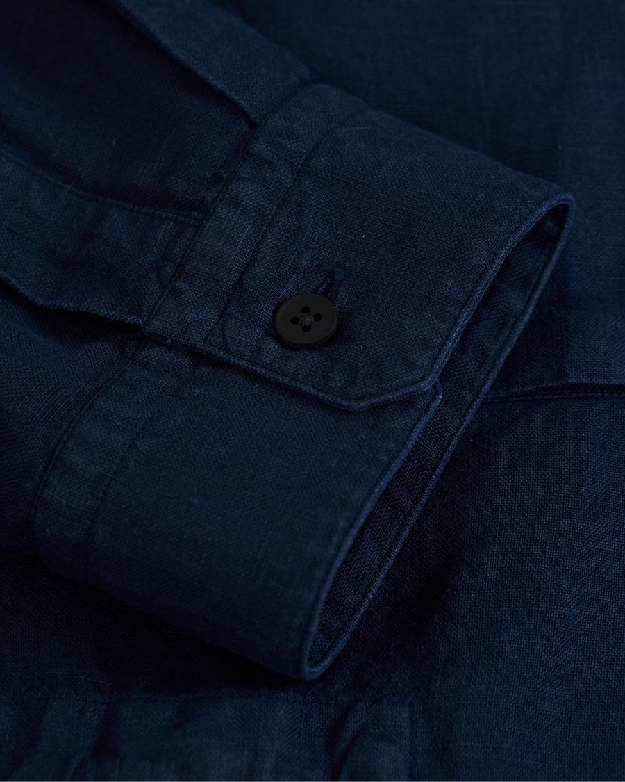 Herr | Jackor | Z Zegna | Sahariana Linen Overshirt Navy