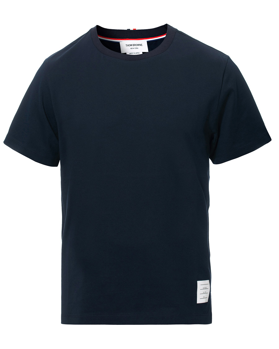 Herr | T-Shirts | Thom Browne | Side Slit Short Sleeve T-Shirt Navy
