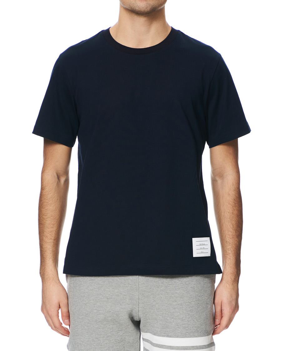Herr | T-Shirts | Thom Browne | Side Slit Short Sleeve T-Shirt Navy