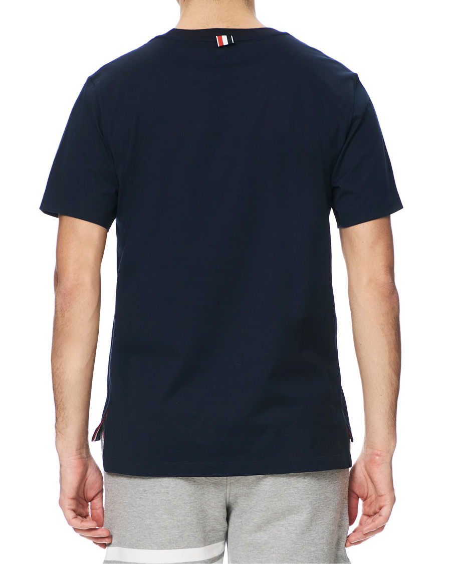 Herr | T-Shirts | Thom Browne | Side Slit Short Sleeve T-Shirt Navy