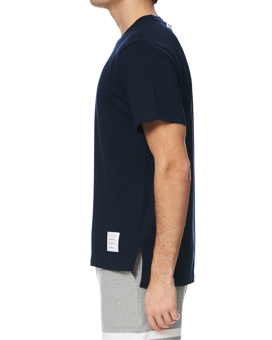 Herr | T-Shirts | Thom Browne | Side Slit Short Sleeve T-Shirt Navy