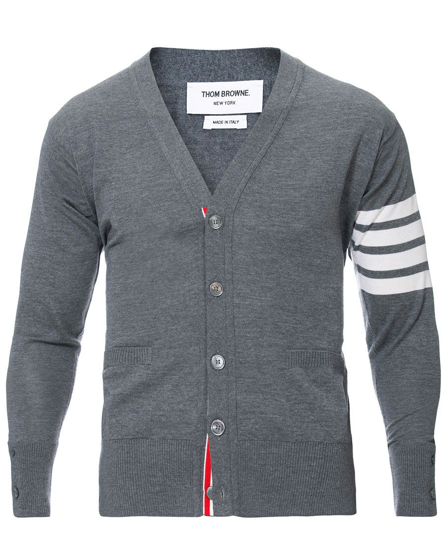 Herr | Tröjor | Thom Browne | Merino Wool Cardigan Heather Grey