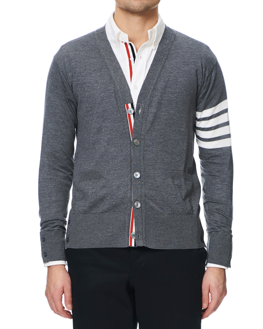 Herr | Tröjor | Thom Browne | Merino Wool Cardigan Heather Grey