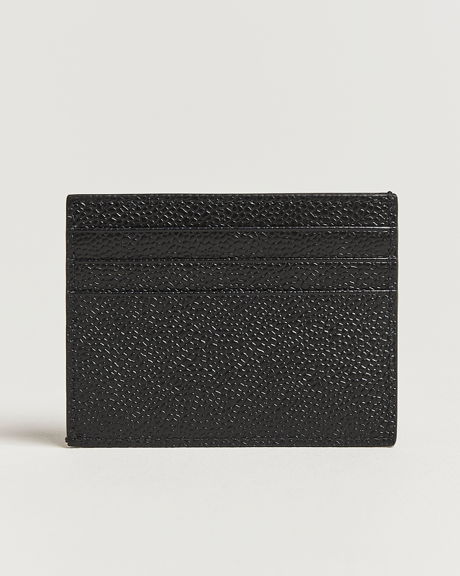Herr | Thom Browne Pebble Grain Single Card Holder Black | Thom Browne | Pebble Grain Single Card Holder Black