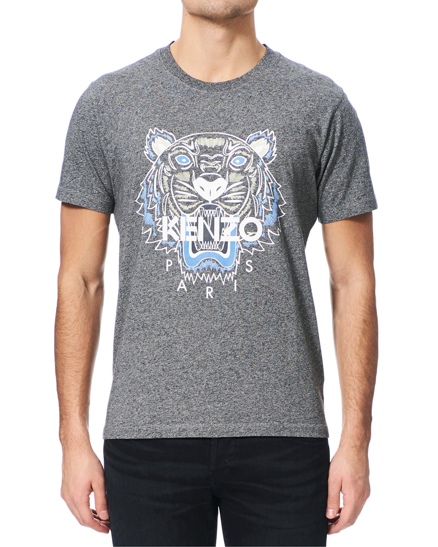 Herr | T-Shirts | KENZO | Tiger Crew Neck Tee Grey Melange