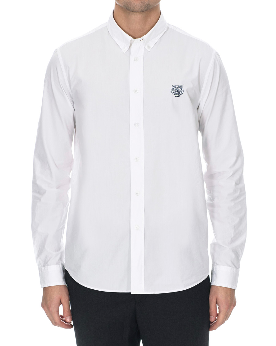 Herr | Skjortor | KENZO | Casual Fit Crest Shirt White