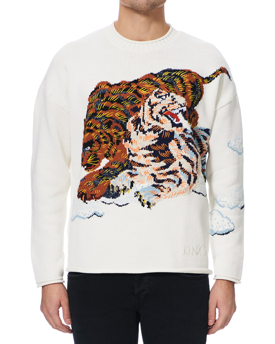 Herr | Tröjor | KENZO | Tiger Cloud Crew Neck Jumper Ecru