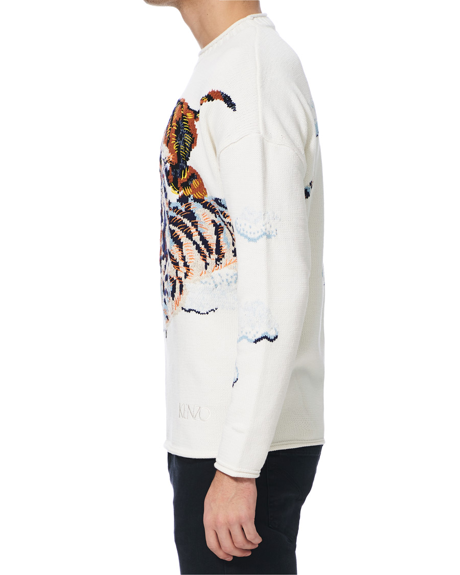 Herr | Tröjor | KENZO | Tiger Cloud Crew Neck Jumper Ecru