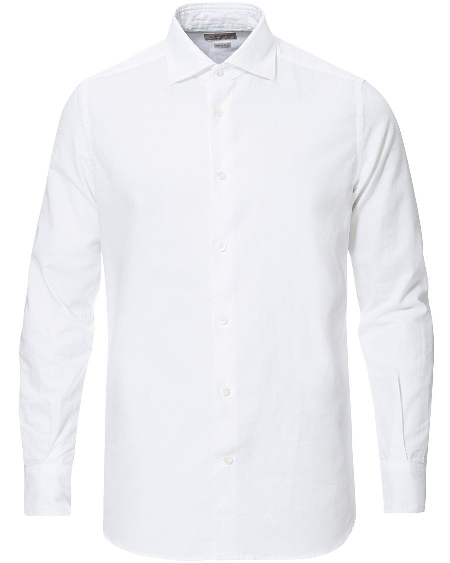 Herr | Skjortor | Glanshirt | Soft Giro Inglese Cotton Shirt White