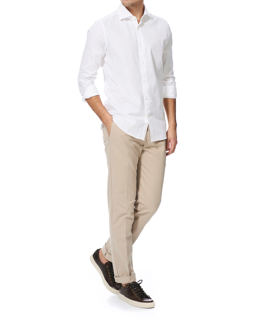Herr | Skjortor | Glanshirt | Soft Giro Inglese Cotton Shirt White