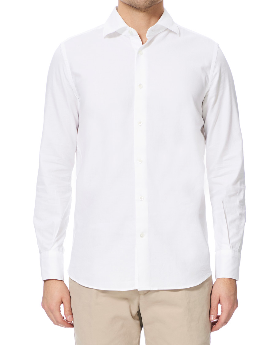 Herr | Skjortor | Glanshirt | Soft Giro Inglese Cotton Shirt White