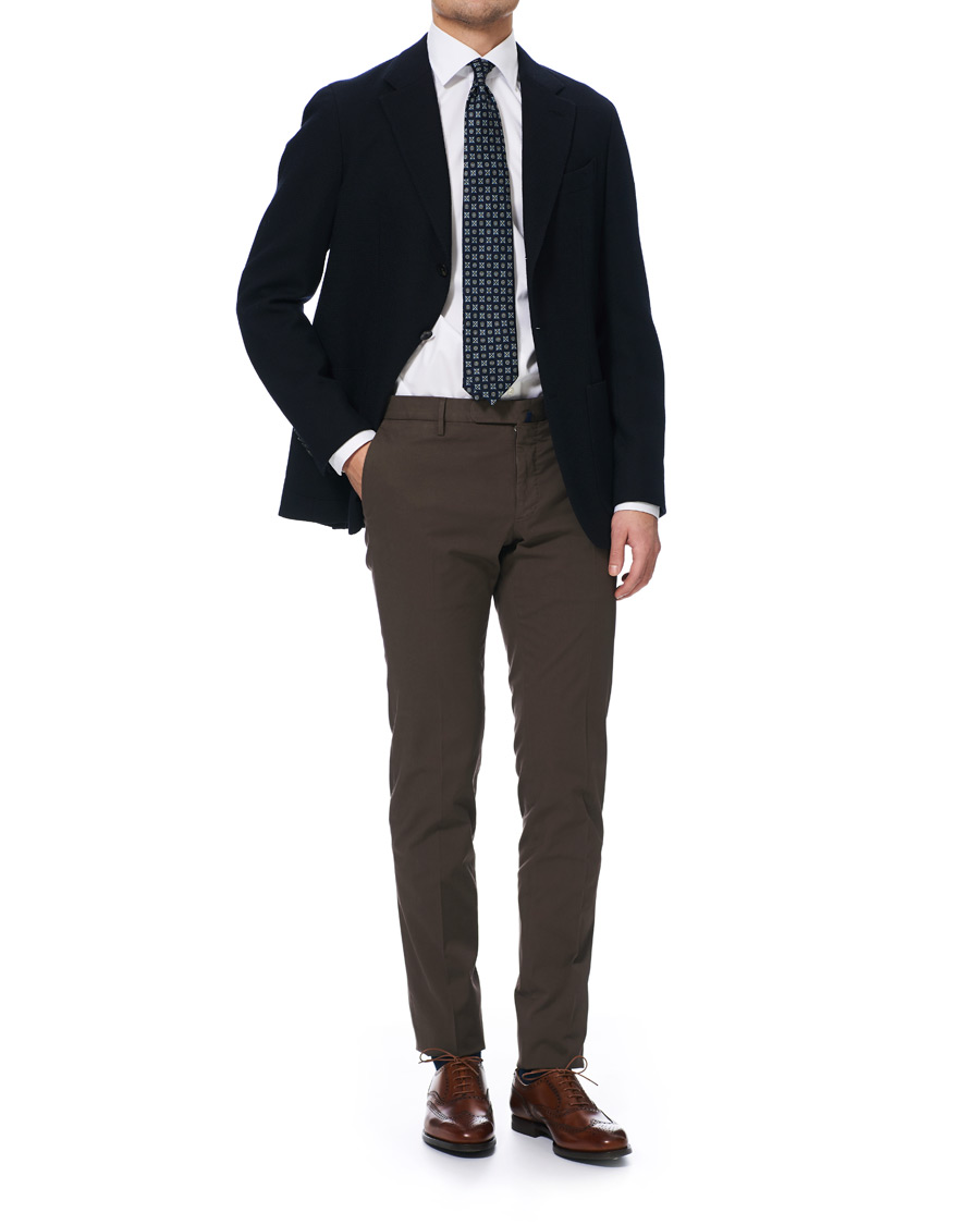 Herr | Byxor | Incotex | Slim Fit Stretch Chinos Dark Brown