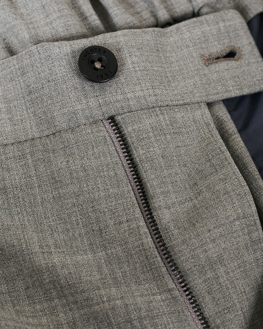 Herr | Byxor | Incotex | Urban Traveller Techno Wool Trousers Light Grey