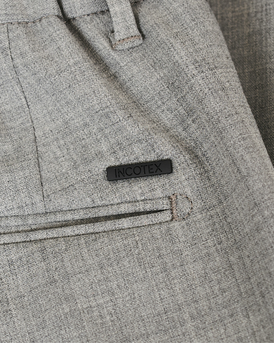 Herr | Byxor | Incotex | Urban Traveller Techno Wool Trousers Light Grey