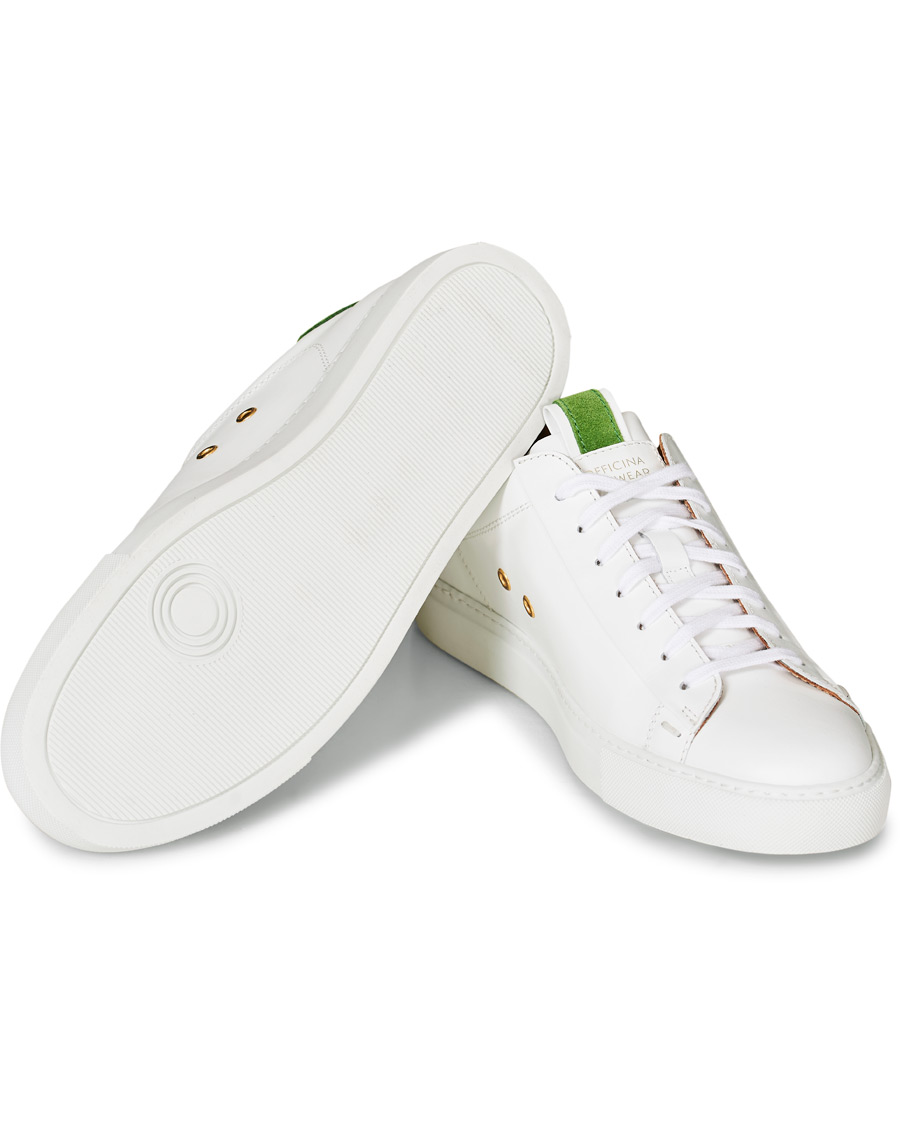 Herr | Slowear Officina Leather Sneaker White/Green | Slowear | Officina Leather Sneaker White/Green
