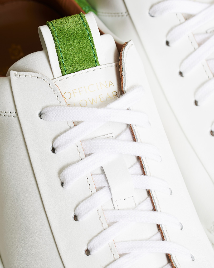 Herr | Slowear Officina Leather Sneaker White/Green | Slowear | Officina Leather Sneaker White/Green