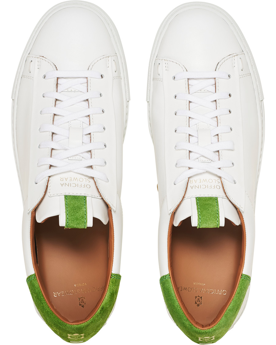 Herr | Slowear Officina Leather Sneaker White/Green | Slowear | Officina Leather Sneaker White/Green