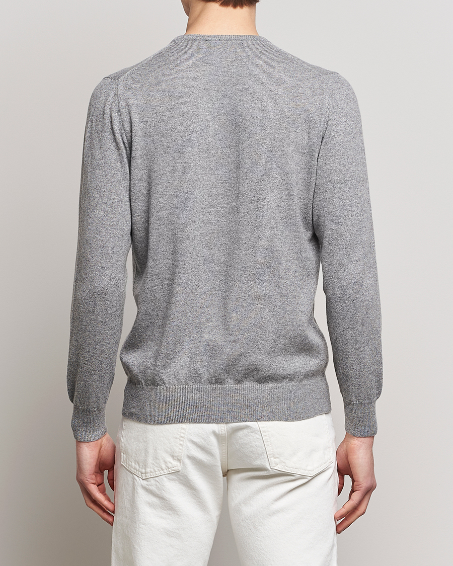 Herr | Tröjor | Piacenza Cashmere | Cashmere Crew Neck Sweater Light Grey