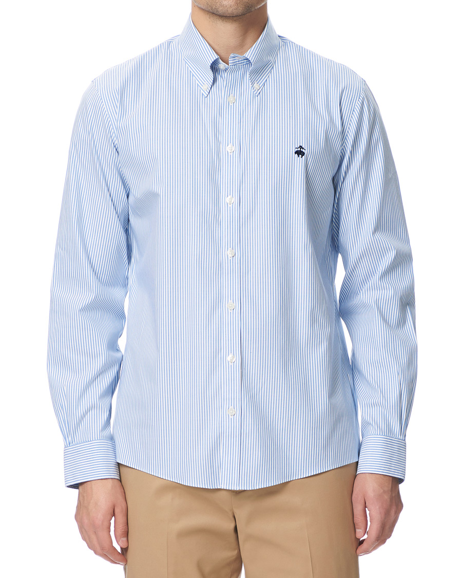 Herr | Skjortor | Brooks Brothers | Milano Fit Non Iron Striped Shirt Light Blue
