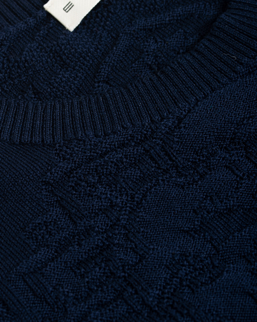 Herr | Tröjor | Etro | Tonal Embroidery Knitted Sweater Dark Blue