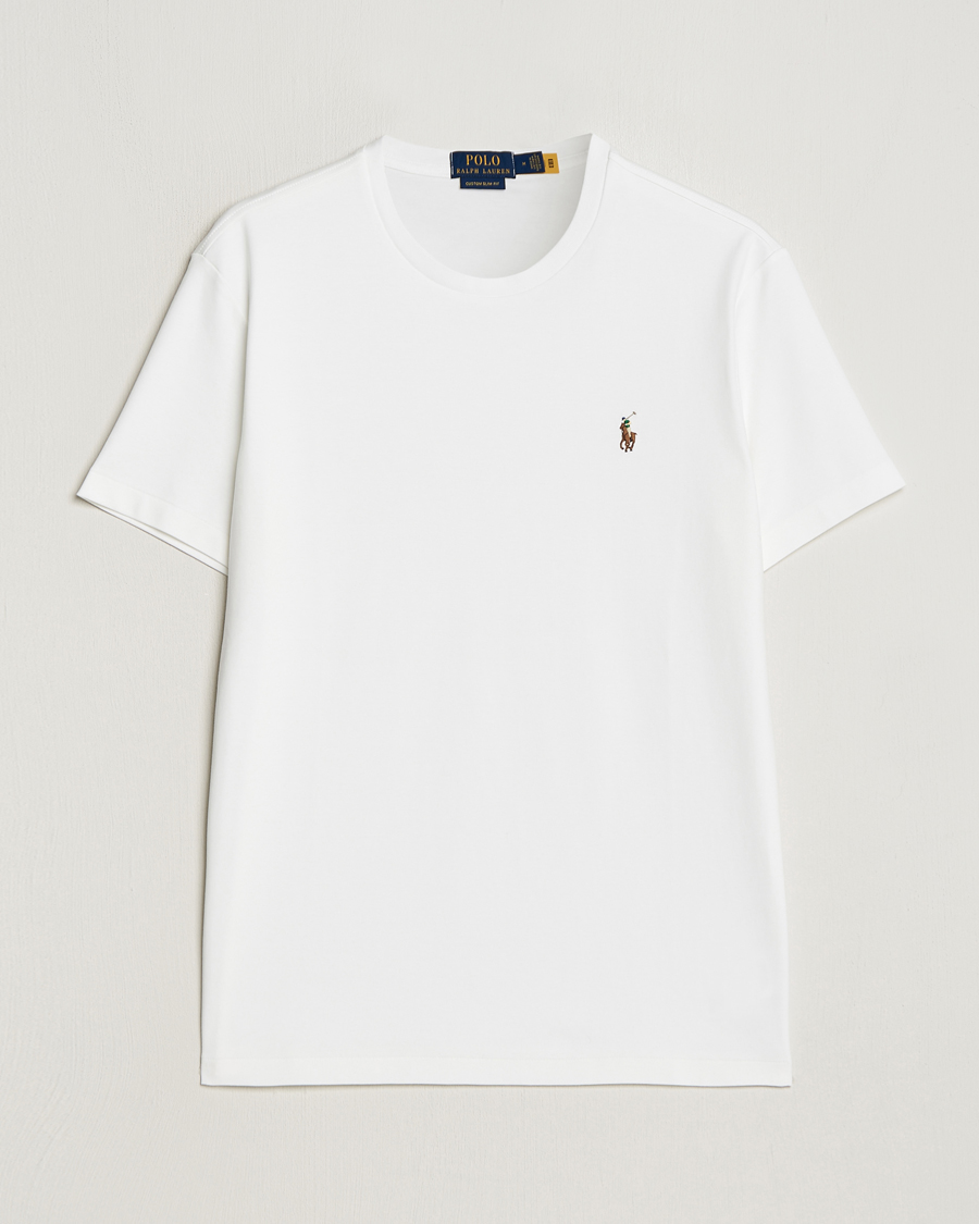 Polo Ralph Lauren Luxury Pima Cotton Crew Neck T Shirt White