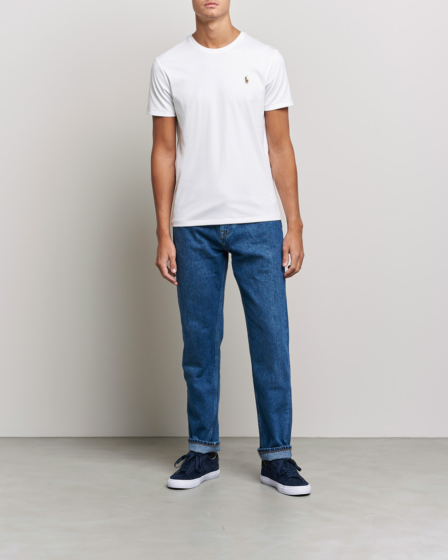 Herr | T-Shirts | Polo Ralph Lauren | Luxury Pima Cotton Crew Neck T-Shirt White
