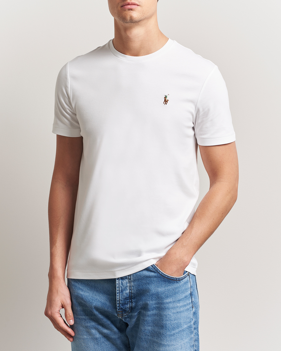 Herr | Kortärmade t-shirts | Polo Ralph Lauren | Luxury Pima Cotton Crew Neck T-Shirt White