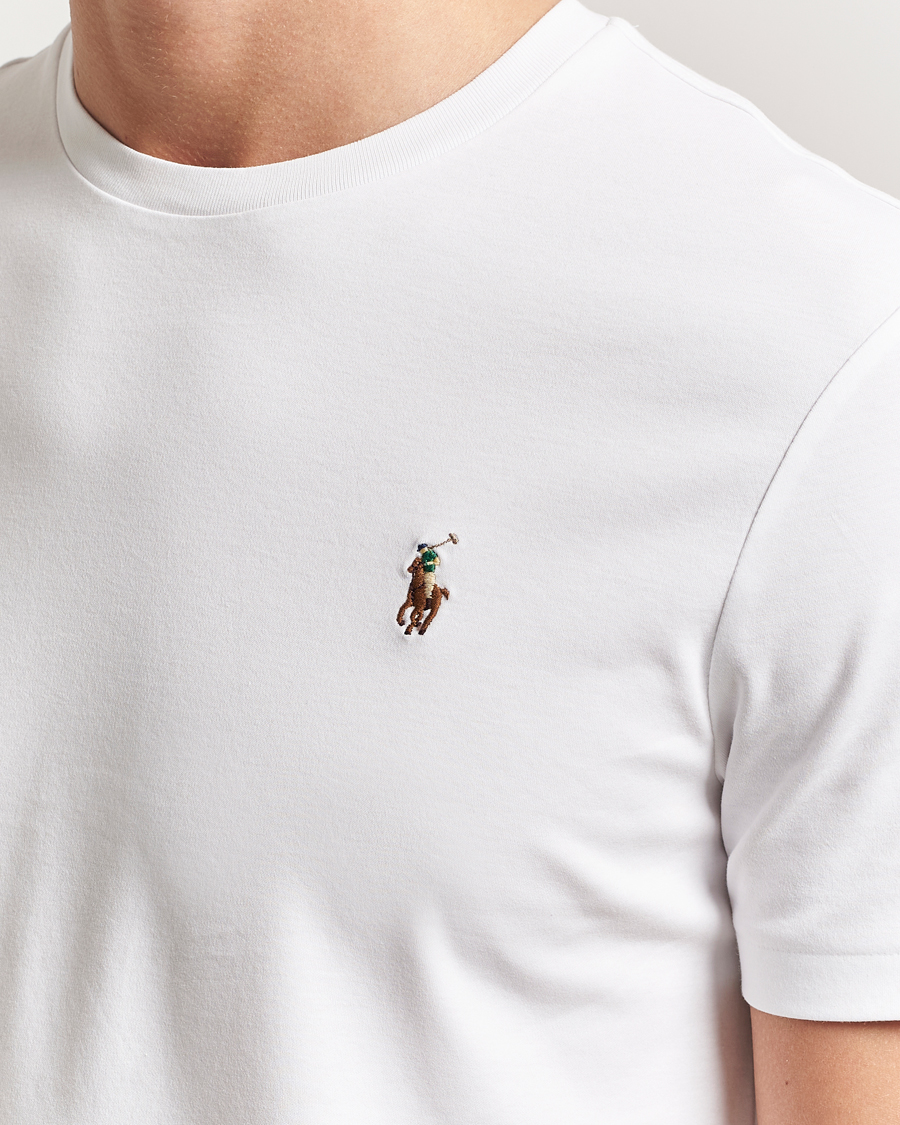Herr | T-Shirts | Polo Ralph Lauren | Luxury Pima Cotton Crew Neck T-Shirt White