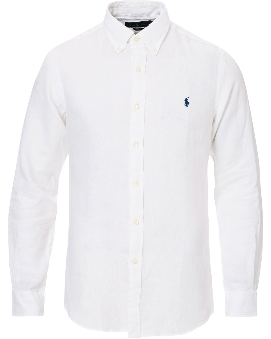 Herr | Skjortor | Polo Ralph Lauren | Slim Fit Linen Button Down Shirt White