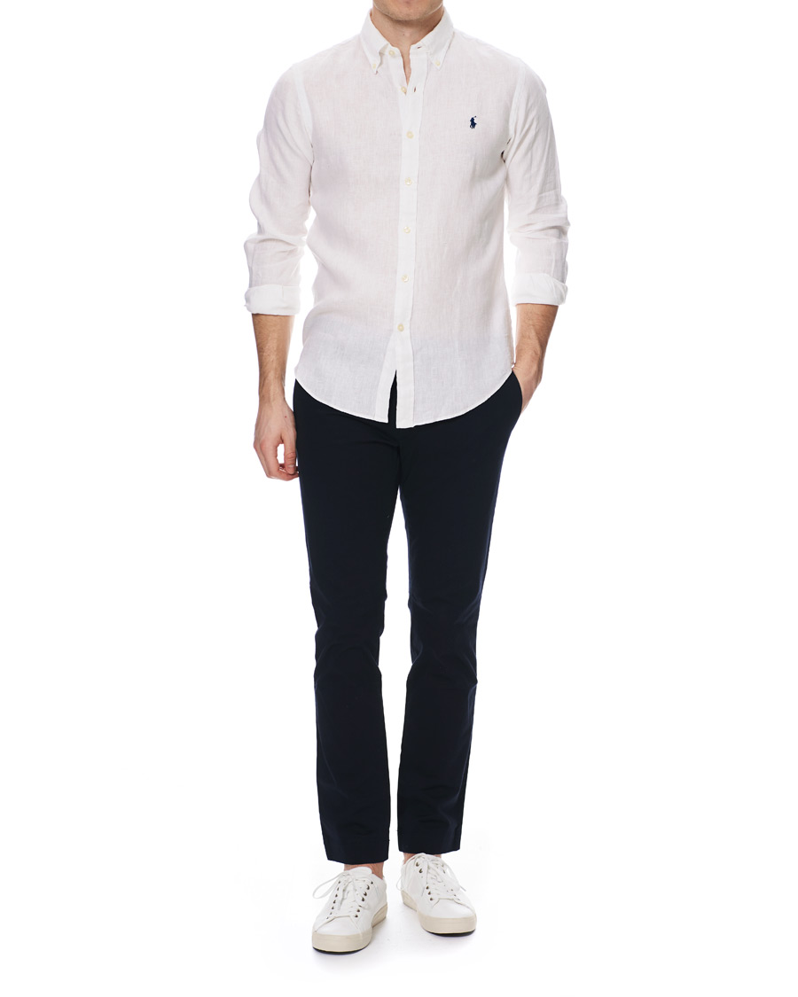Herr | Skjortor | Polo Ralph Lauren | Slim Fit Linen Button Down Shirt White