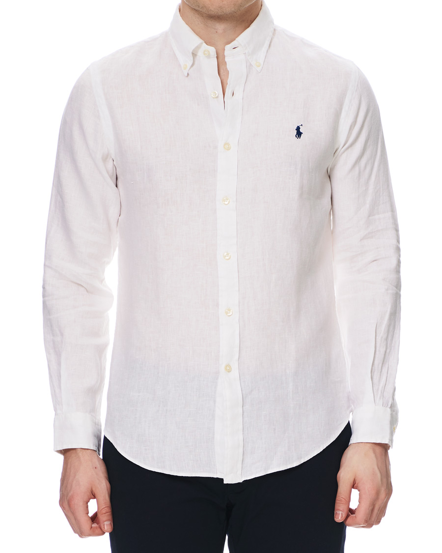 Herr | Skjortor | Polo Ralph Lauren | Slim Fit Linen Button Down Shirt White