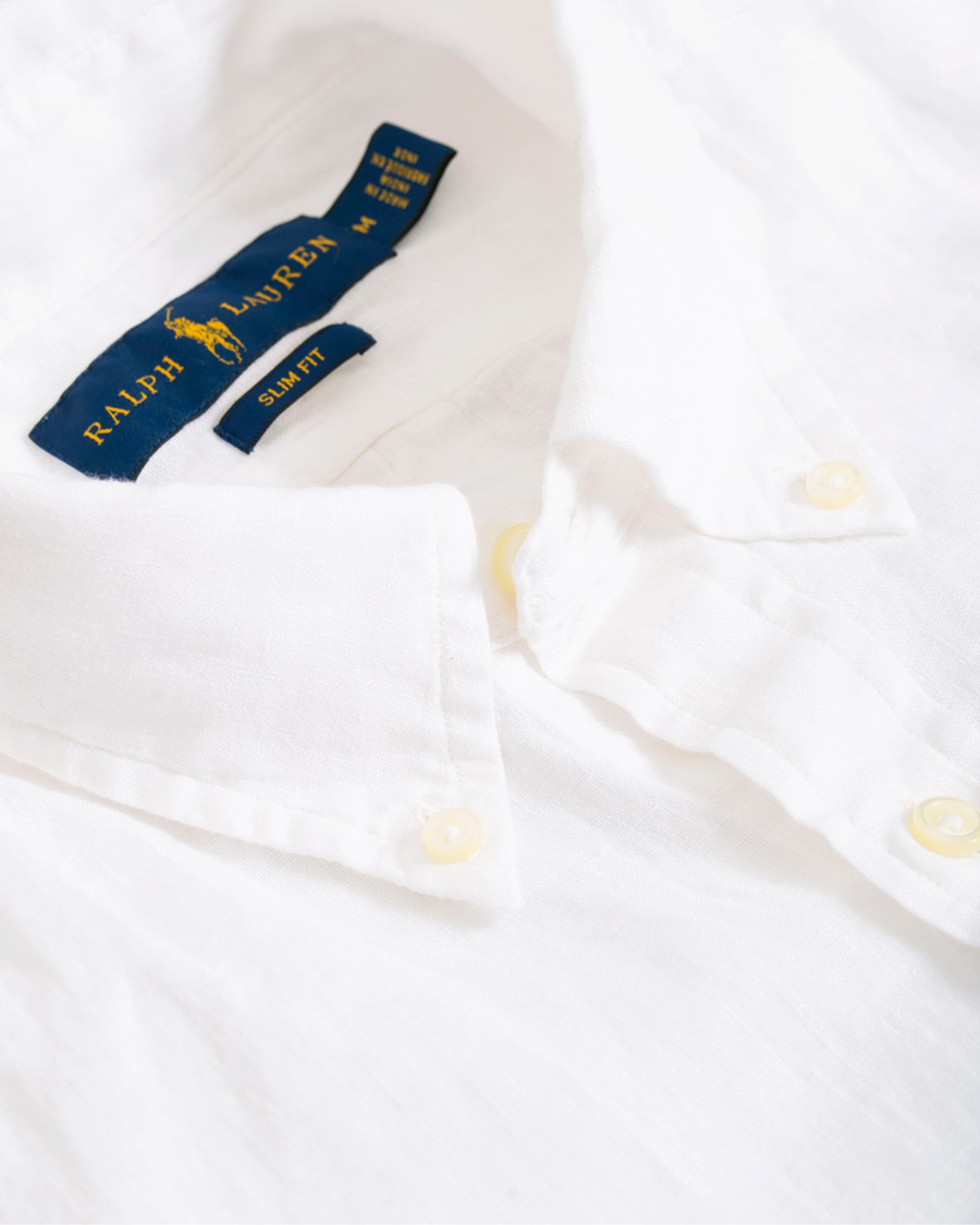 Herr | Skjortor | Polo Ralph Lauren | Slim Fit Linen Button Down Shirt White