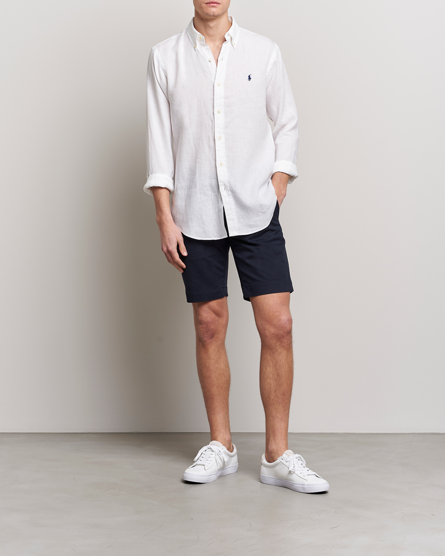 Herr | Skjortor | Polo Ralph Lauren | Custom Fit Linen Button Down White