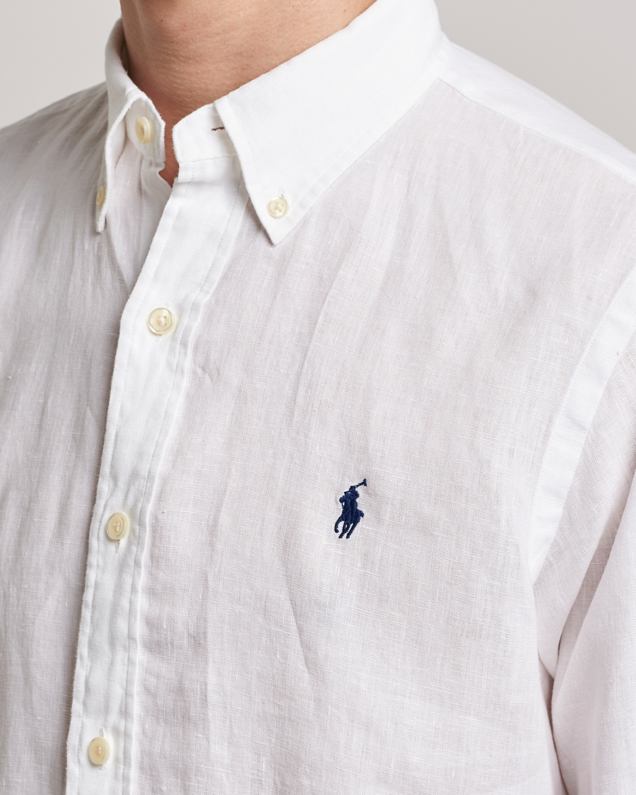 Herr | Skjortor | Polo Ralph Lauren | Custom Fit Linen Button Down White