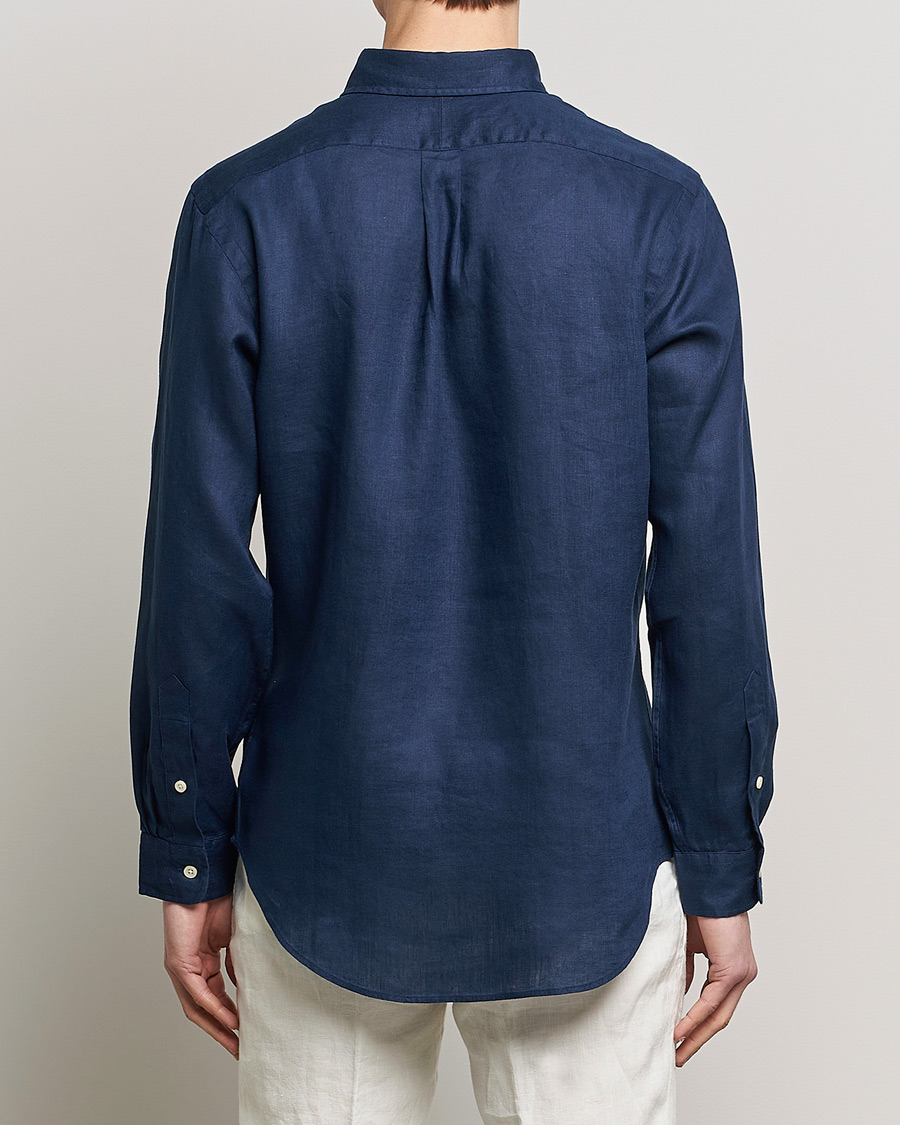Herr | Skjortor | Polo Ralph Lauren | Custom Fit Linen Button Down Newport Navy