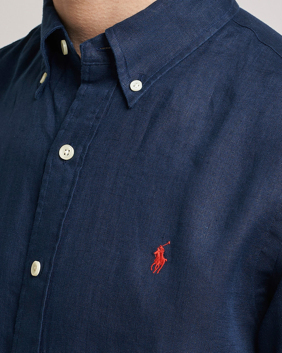 Herr | Skjortor | Polo Ralph Lauren | Custom Fit Linen Button Down Newport Navy