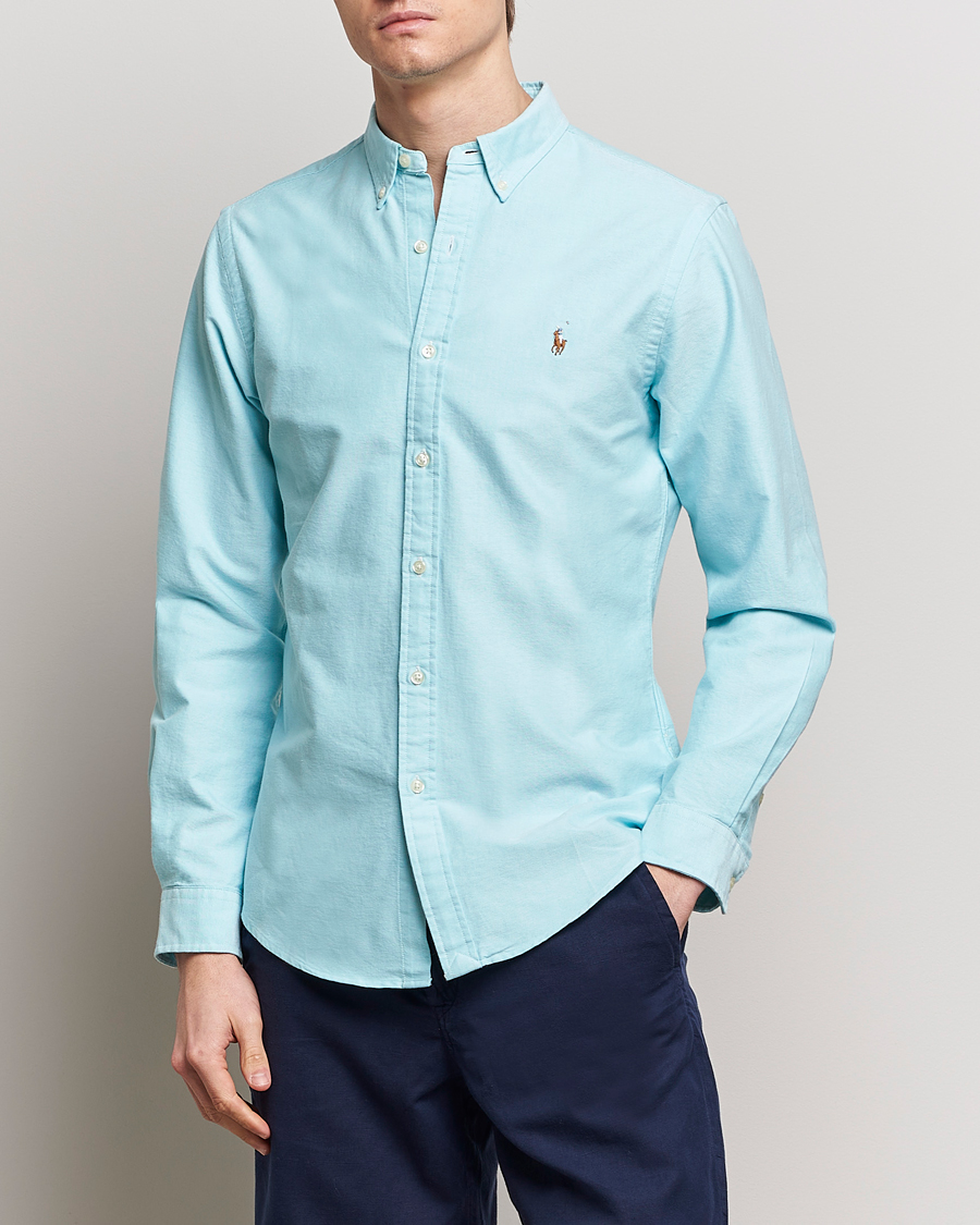 Herr | Senast inkommet | Polo Ralph Lauren | Slim Fit Oxford Button Down Shirt Aegean Blue