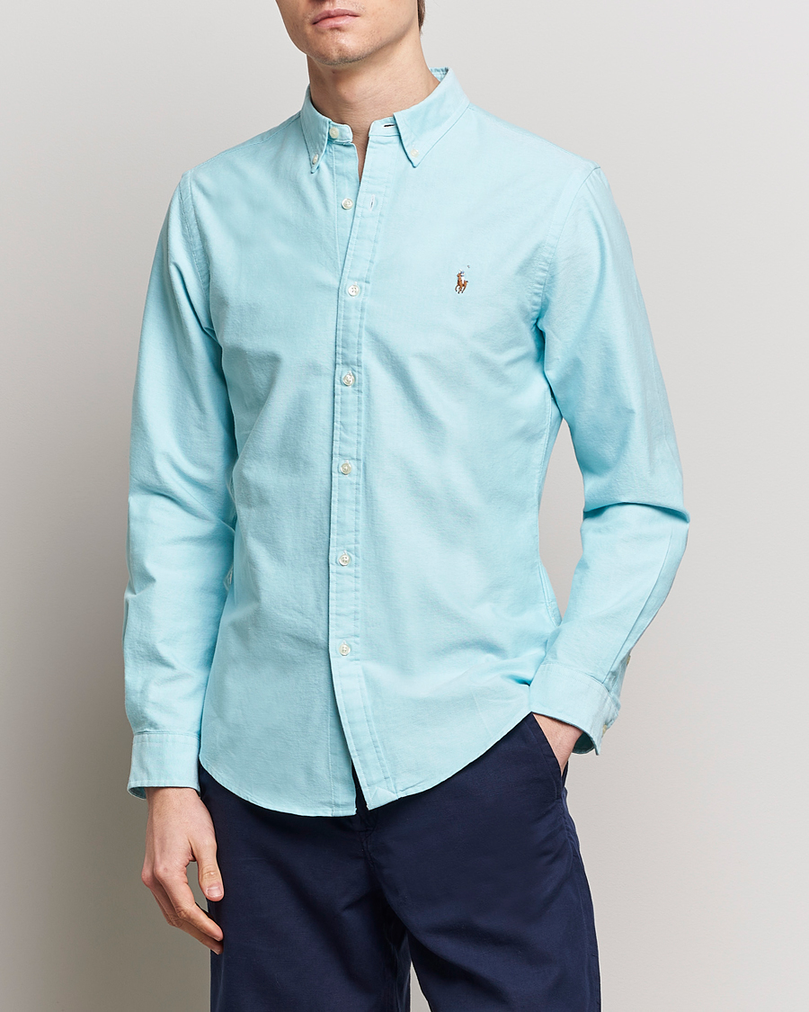 Herr | Kläder | Polo Ralph Lauren | Slim Fit Oxford Button Down Shirt Aegean Blue